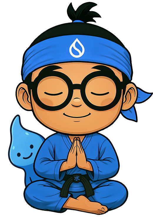 Cartoon character in meditation pose