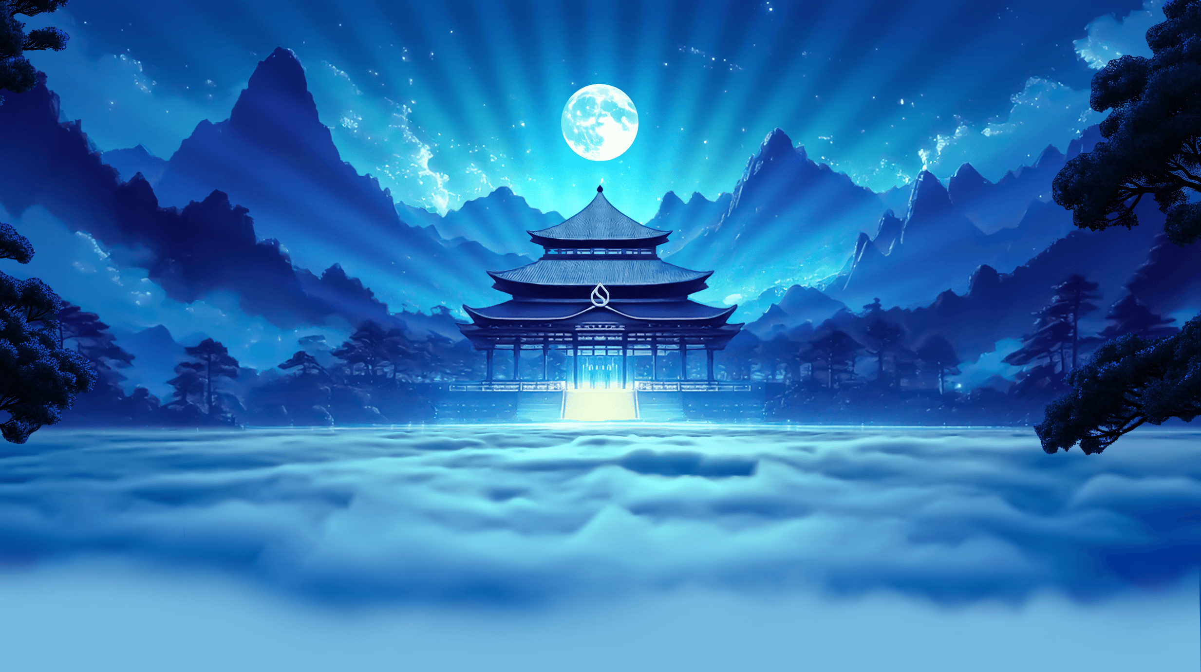 Blue mystical background